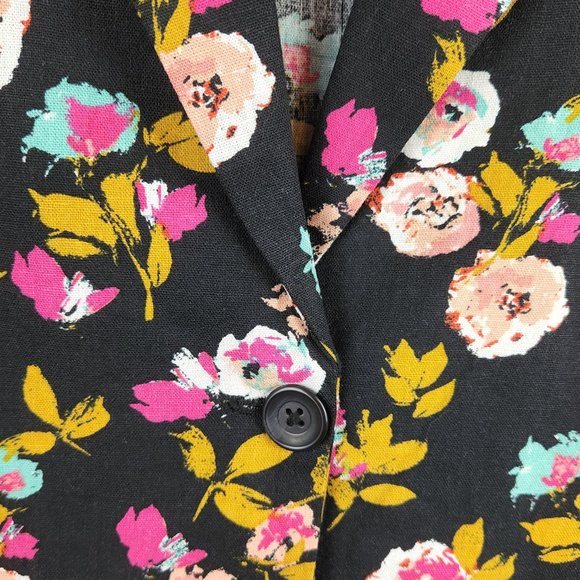 NWOT Abound Linen Blend Floral Blazer sz M - Picture 4 of 7